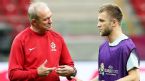 Poland coach Franciszek Smuda talks to captain Jakub Blaszczykowski, National Stadium, Warsaw, June 7, 2012